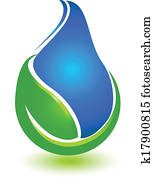 blatt, und, tropfen, wasser, logo blatt, und, tropfen, wasser, logo