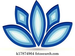 blau, lotusblüte, vektor, logo blau, lotusblüte, vektor, logo