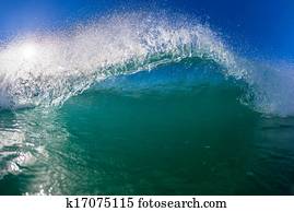 Blue Ocean Wave Swimming