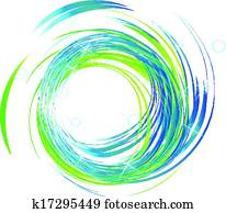 Blue waves with bright lights logo