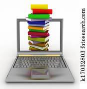 books from your laptop on a white background 