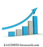 Business Bar graph white blue Business Bar graph white blue