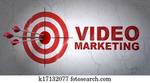 Business concept: target and Video Marketing on wall background Business concept: target and Video Marketing on wall background