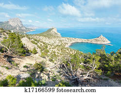 Coastline of Novyj Svit summer view (Crimea, Ukraine)