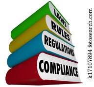 Compliance Rules Laws Regulations Stack of Books Manuals Compliance Rules Laws Regulations Stack of Books Manuals