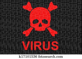 conceito, de, vírus computador