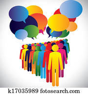 Concept vector - company employees interaction & communication Concept vector - company employees interaction & communication