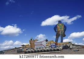 Construction Roofer Worker Construction Roofer Worker