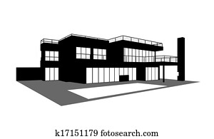 contemporary house with a swimming pool silhouette contemporary house with a swimming pool silhouette