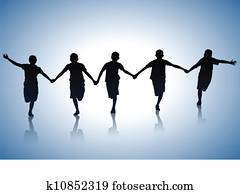 courant, heureux, enfants