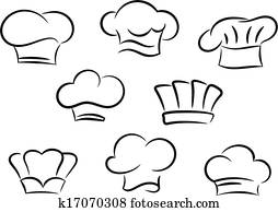 cozinheiro, e, cozinheiro, chapéus, jogo