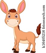 cute, burro, caricatura cute, burro, caricatura