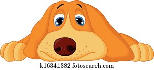 Cute cartoon dog lying down 