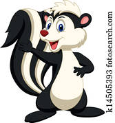 cute, gambá, caricatura, waving, mão