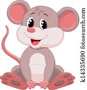 cute, rato, caricatura