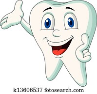 Cute tooth cartoon presenting Cute tooth cartoon presenting