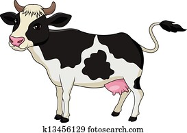 cute, vaca, caricatura