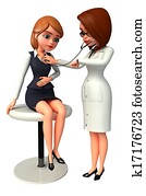 Doctor analyses patient