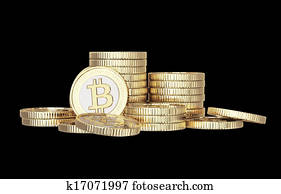 doré, bitcoin, numérique, monnaie