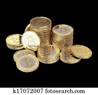 doré, bitcoin, numérique, monnaie