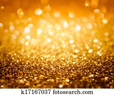 dourado, brilhar, e, estrelas