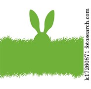 Easter bunny green greeting card Easter bunny green greeting card