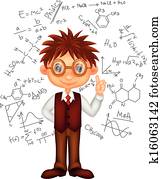 elegante, niño, caricatura