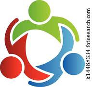 empresa / negocio, logotipo, diseño, socios, 3