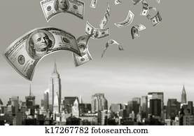 Falling Money $100 Bills