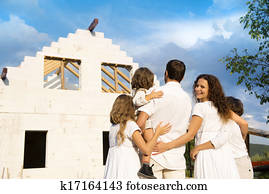 familie, bygge et nytt hus