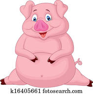 Fat pig cartoon