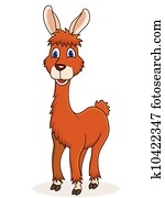 feliz, lhama, caixa papelão