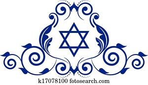 floral icon with star of David floral icon with star of David