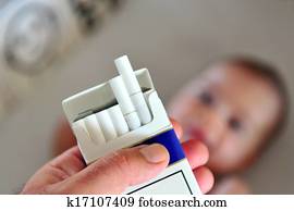 fumar, perto, crianças, conceito, foto