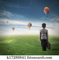 futuro, de, um, menino jovem