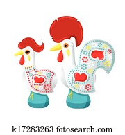 galo, e, galinha, de, barcelos