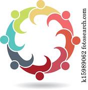 geschäftstreffen, team, 8, logo