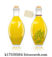 Glass bottle with olive oil Glass bottle with olive oil