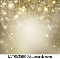 Golden Christmas Holiday Background With Blinking Stars
