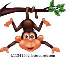 Happy monkey cartoon Happy monkey cartoon
