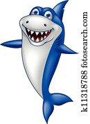 Happy shark cartoon Happy shark cartoon