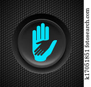 Helping hand button. Helping hand button.