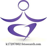 hombre del yoga, símbolo, logotipo