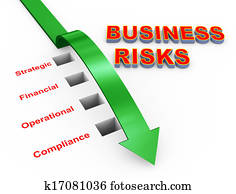 ilustração, de, negócio, riscos, gerência