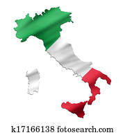 Italian Map-Flag Italian Map-Flag