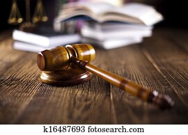 Mallet of judge, legal code, scale Mallet of judge, legal code, scale