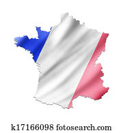 Map of France with flag Map of France with flag