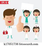 Medical doctor cartoon set - Vector illustration - EPS10