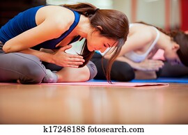 Meditation at yoga class Meditation at yoga class