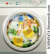 Money laundering. Euro European currency
